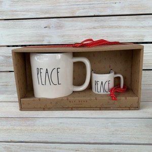 RAE DUNN Christmas Peace Mug & Mini Mug Or…